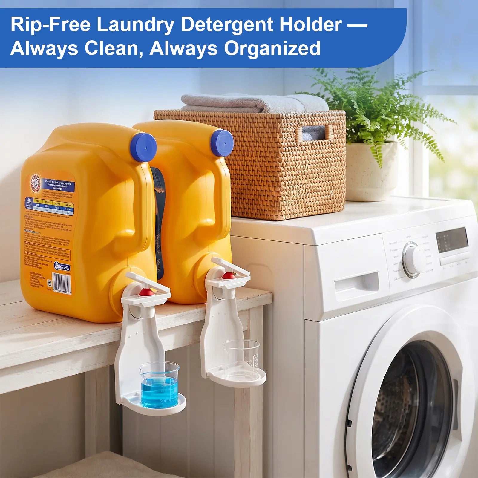Laundry Detergent Dispenser with Enhanced Nozzle, Drip Tray, and Convenient Switch - Mess-Free Liquid Organizer for Laundry Rooms