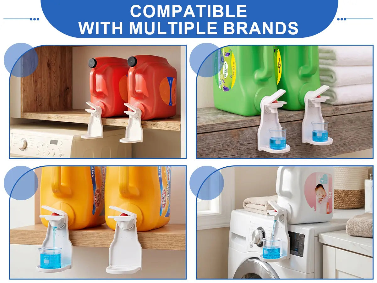 Laundry Detergent Dispenser with Enhanced Nozzle, Drip Tray, and Convenient Switch - Mess-Free Liquid Organizer for Laundry Rooms