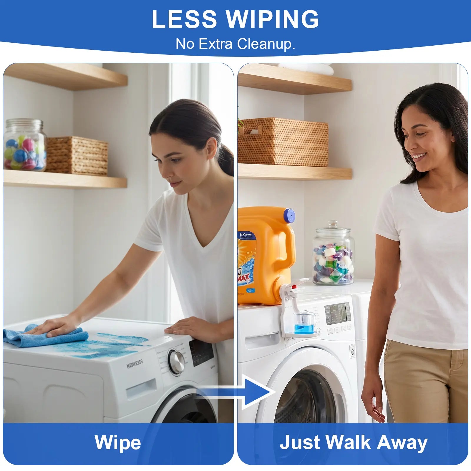 Laundry Detergent Dispenser with Enhanced Nozzle, Drip Tray, and Convenient Switch - Mess-Free Liquid Organizer for Laundry Rooms